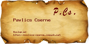 Pavlics Cserne névjegykártya